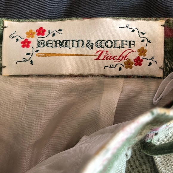 Vintage Linen Cotton  Blend Pleated Boho Prairie Maxi Skirt Medium - Picture 11 of 16